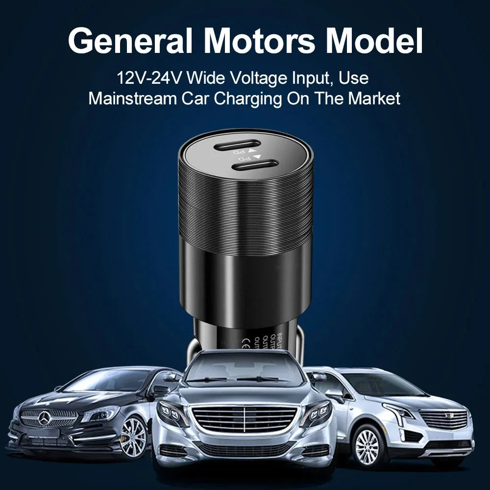 Chargeur de voiture USB 66 W Type-C – Adaptateur de charge rapide pour téléphone