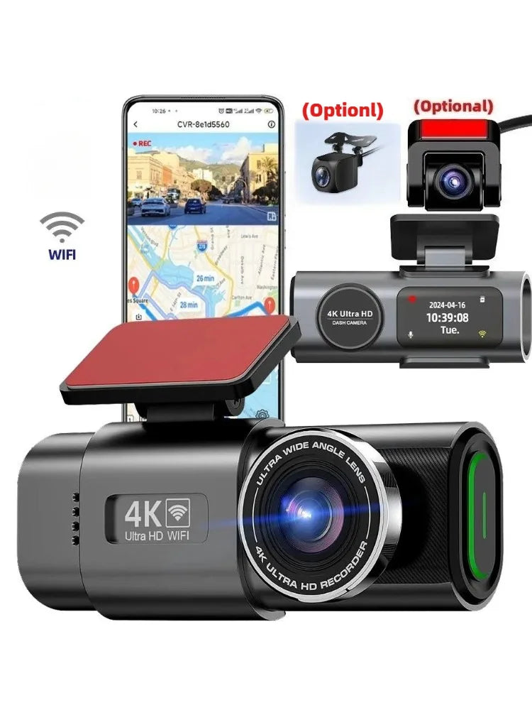 Dashcam Voiture 4K UHD – WiFi, GPS, Vision Nocturne & Surveillance Parking 24H