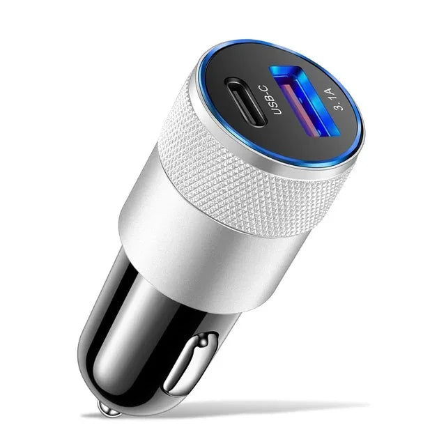 Chargeur de voiture USB 66 W Type-C – Adaptateur de charge rapide pour téléphone