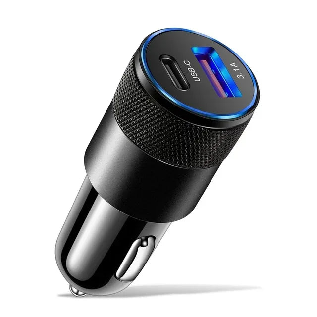 Chargeur de voiture USB 66 W Type-C – Adaptateur de charge rapide pour téléphone