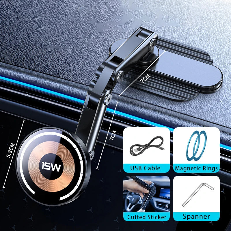 Support Voiture Magnétique avec Chargeur Sans Fil