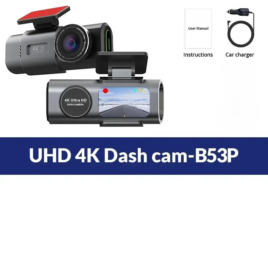 Dashcam Voiture 4K UHD – WiFi, GPS, Vision Nocturne & Surveillance Parking 24H