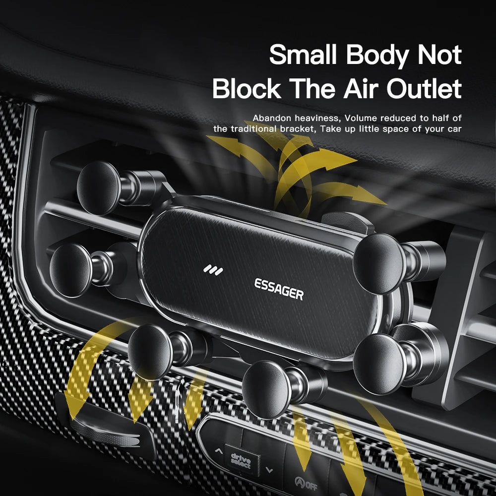 Support Téléphone Voiture Essager à Fixation sur Grille d’Aération