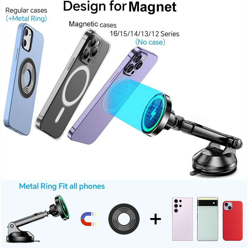 UYUXIO Chargeur Magnétique Sans Fil pour Voiture 15W